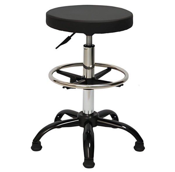Silla Bar, Banquillo Ajustable en Cuerina Negra REF. 0816N