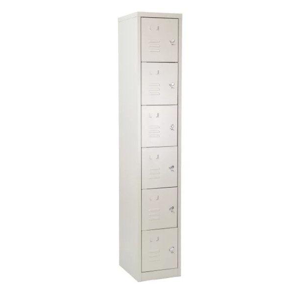 Locker de Metal Crema,1 Columna 6P. REF-0542C