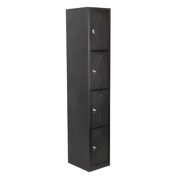 Locker de Metal 4 Puertas (Negro)