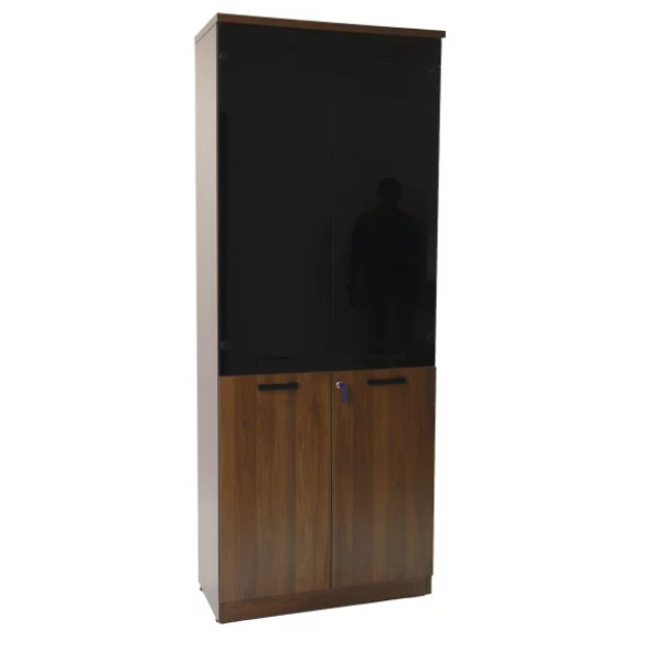 Librero Alto con Puertas de Vidrio REF. AROHCGD2033